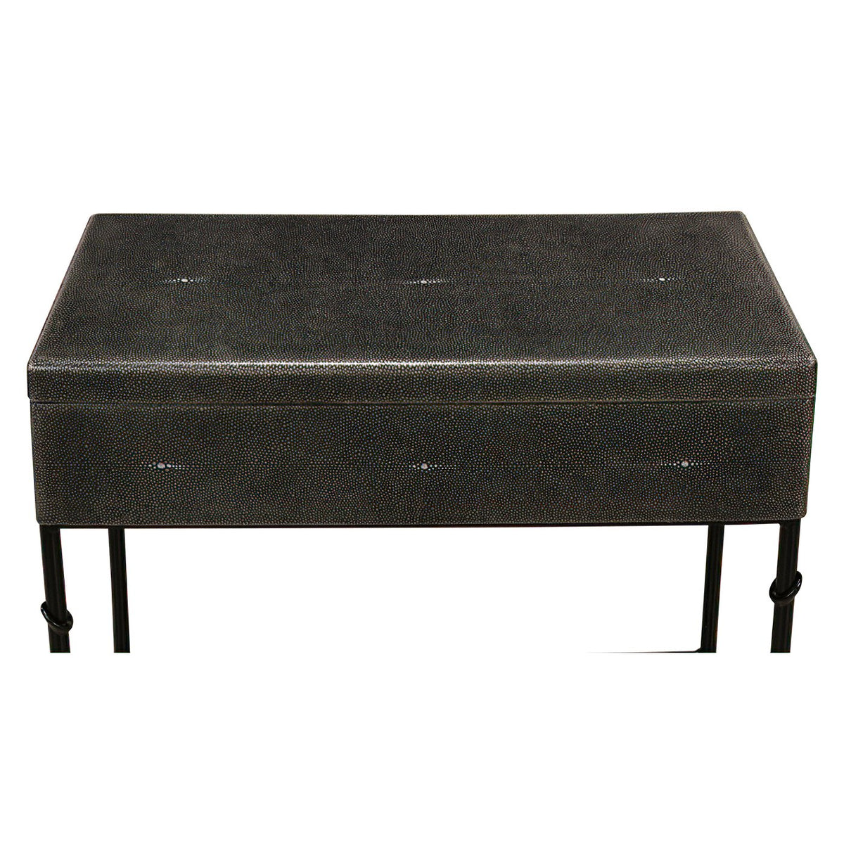 Embossed Leather Box on Stand - English Georgian America