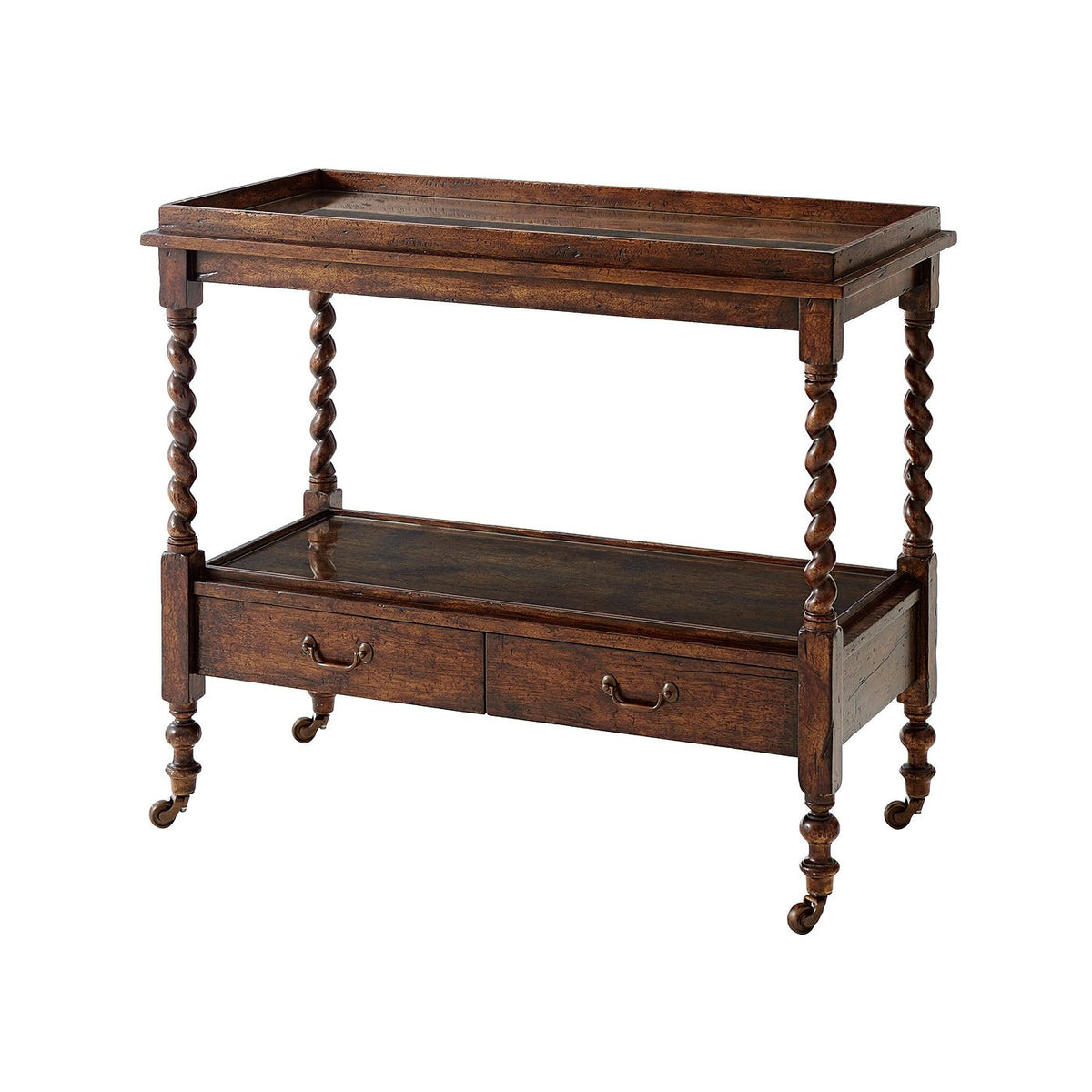 English Antiqued Serving Table - English Georgian America