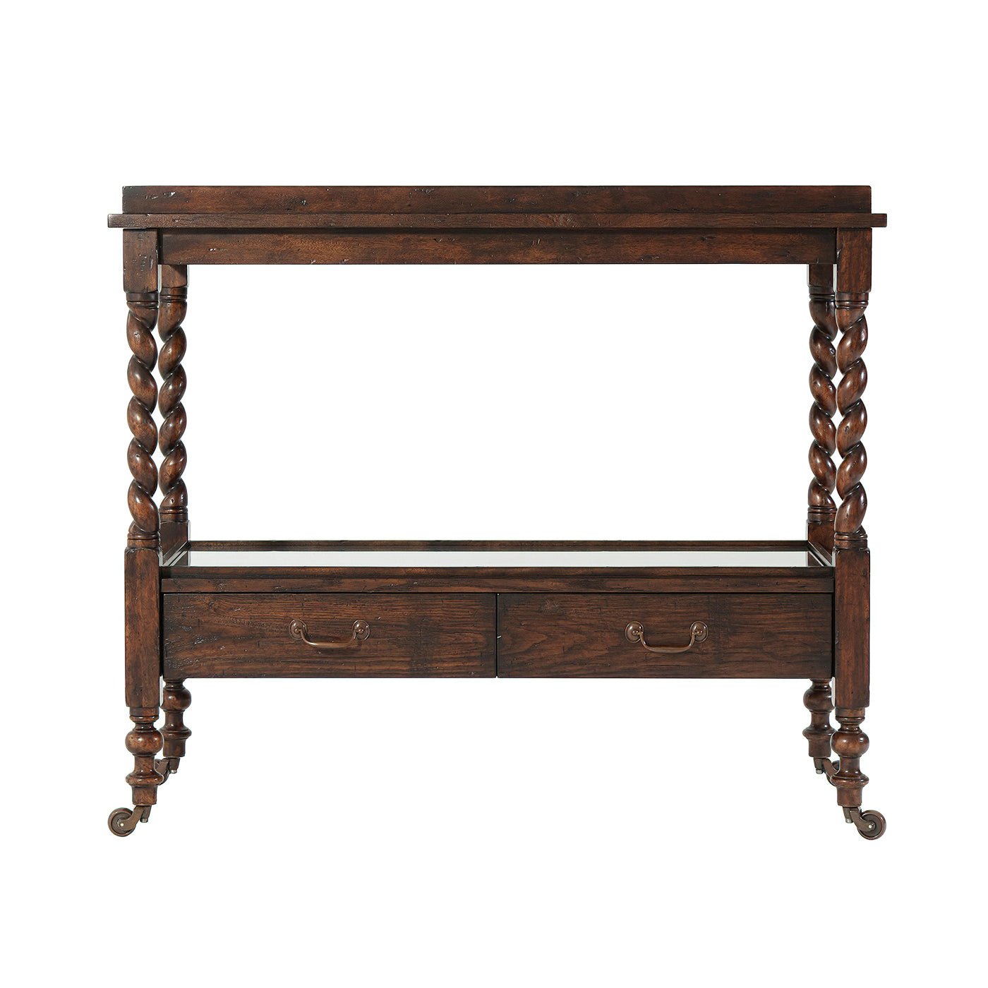 English Antiqued Serving Table - English Georgian America