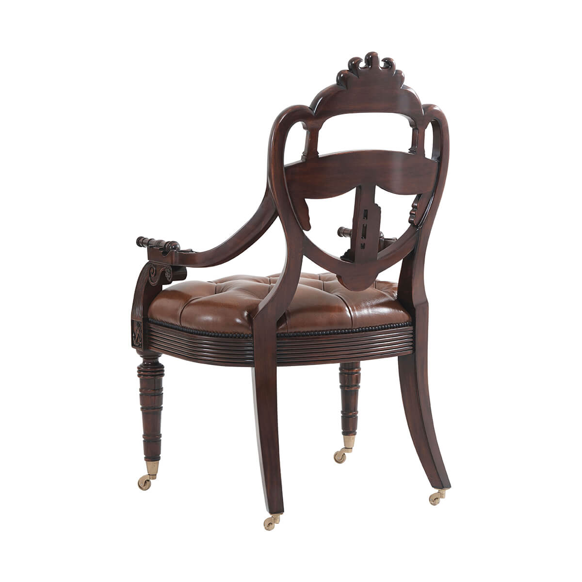 English Armchair - Carved Coat of Arms - English Georgian America