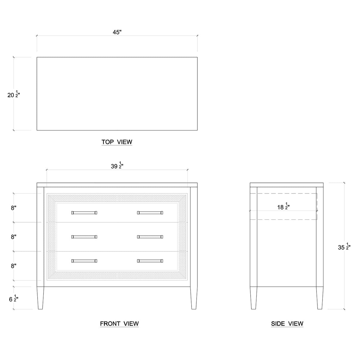 English Coastal Modern Chest of Drawers - English Georgian America