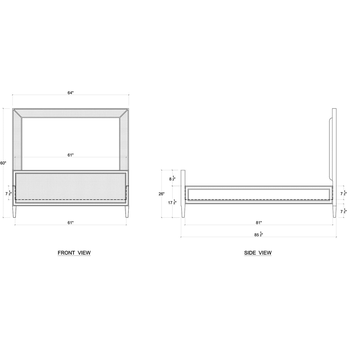English Coastal Modern Queen Bed - English Georgian America