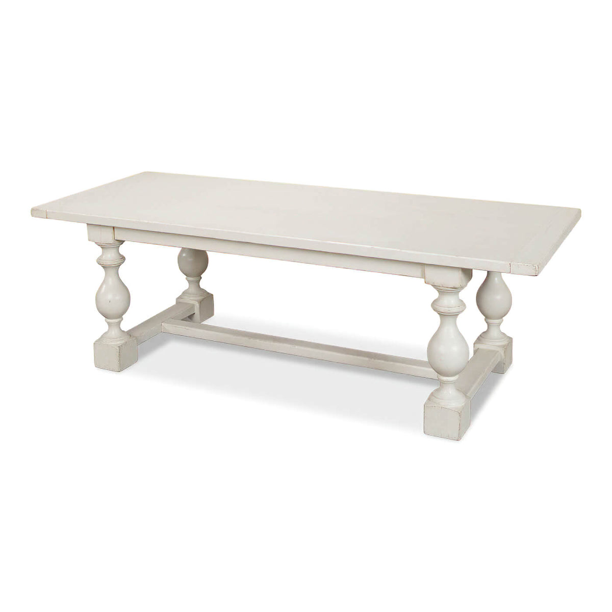 English Country Antique White Dining Table - English Georgian America