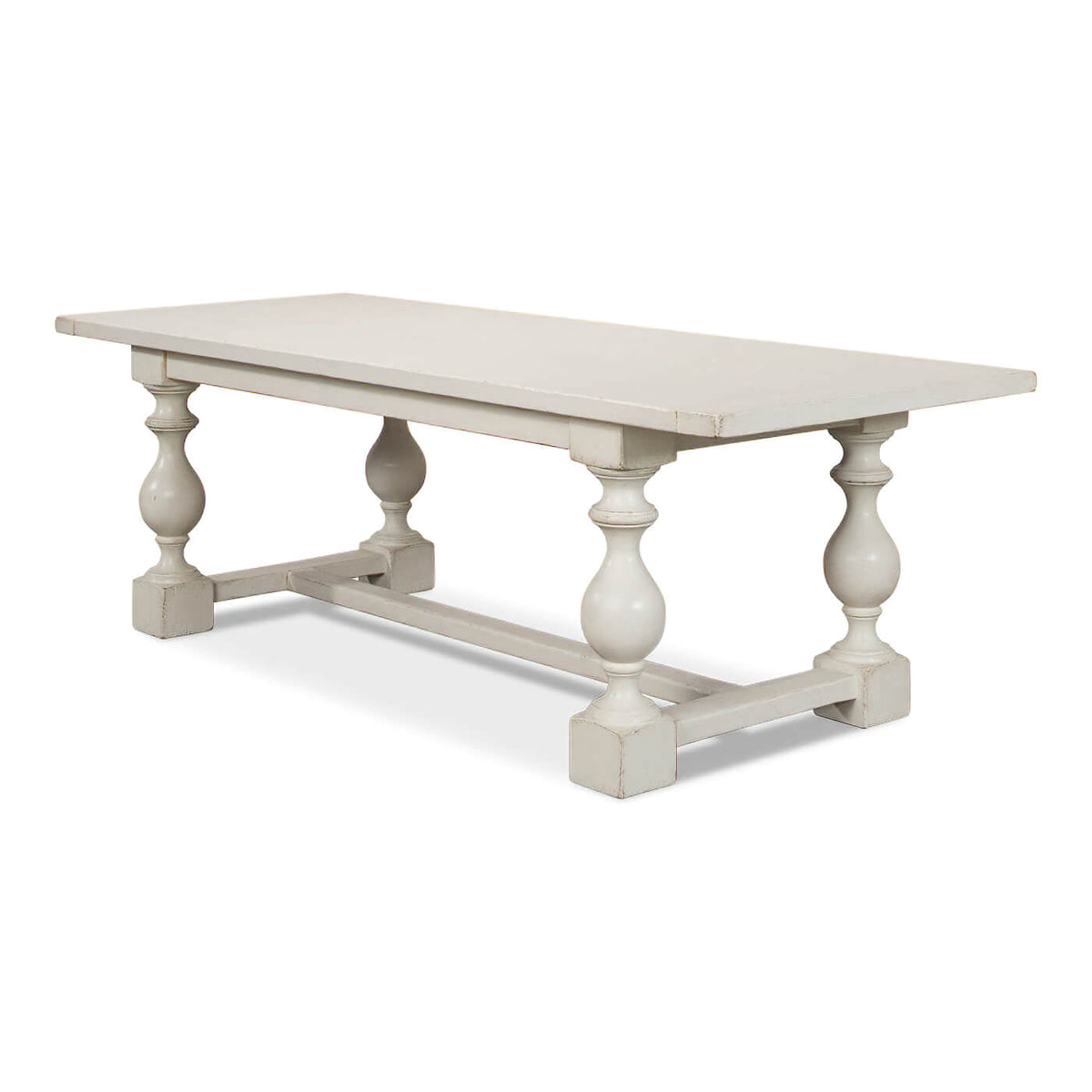 English Country Antique White Dining Table - English Georgian America