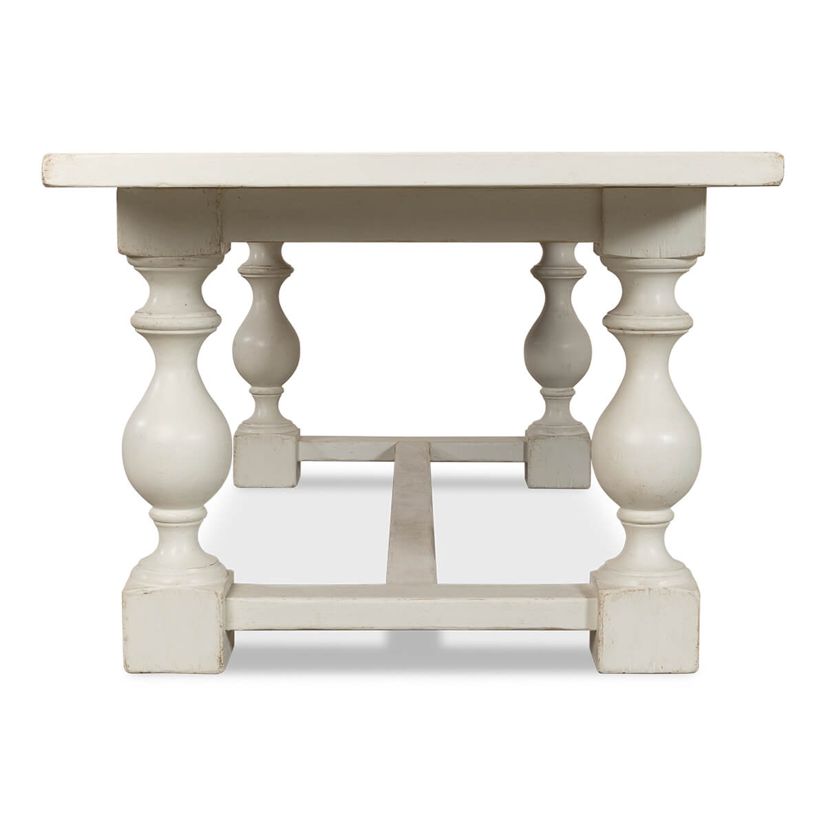 English Country Antique White Dining Table - English Georgian America