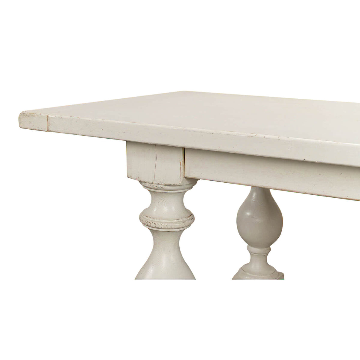 English Country Antique White Dining Table - English Georgian America