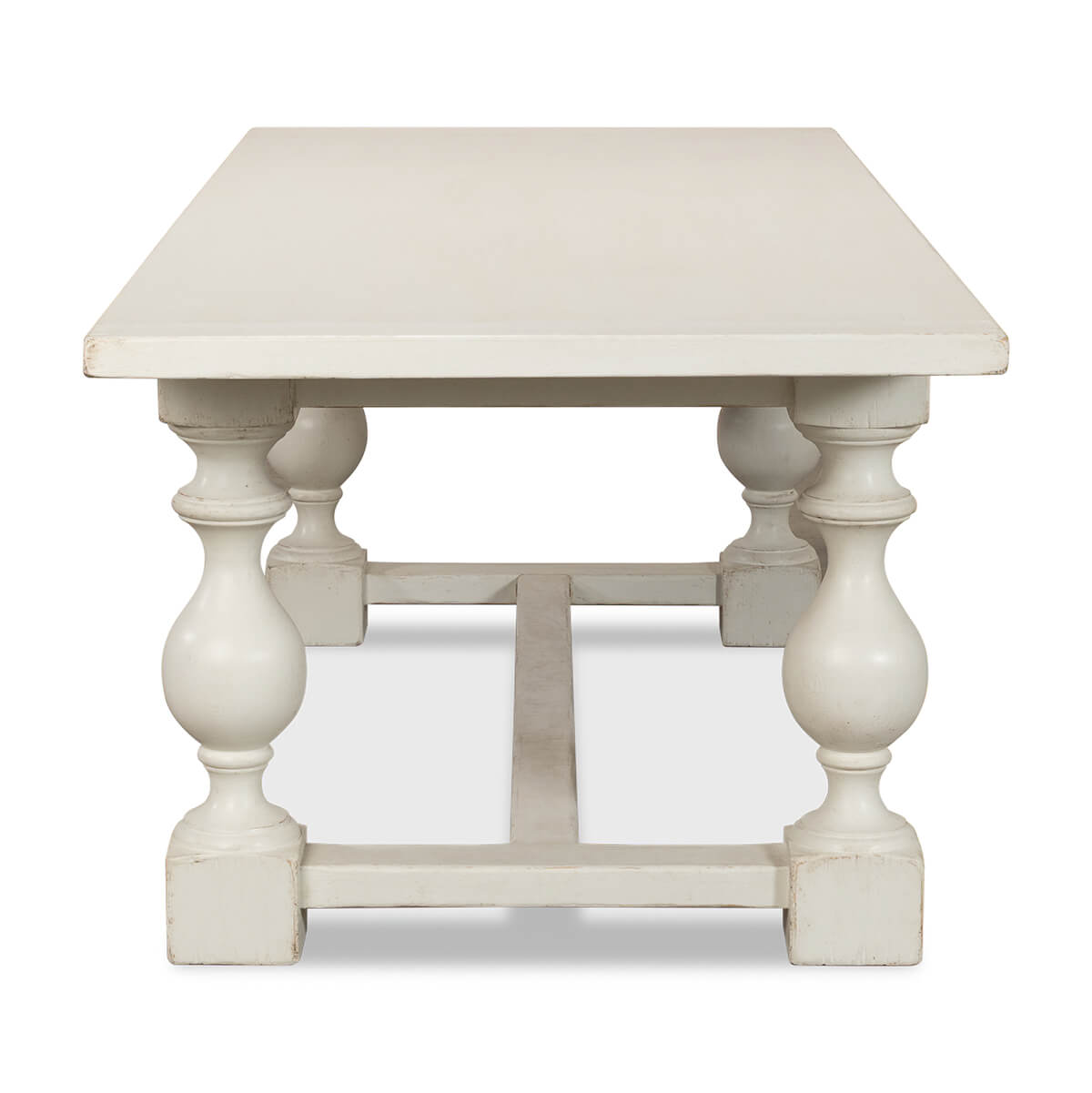 English Country Antique White Dining Table - English Georgian America
