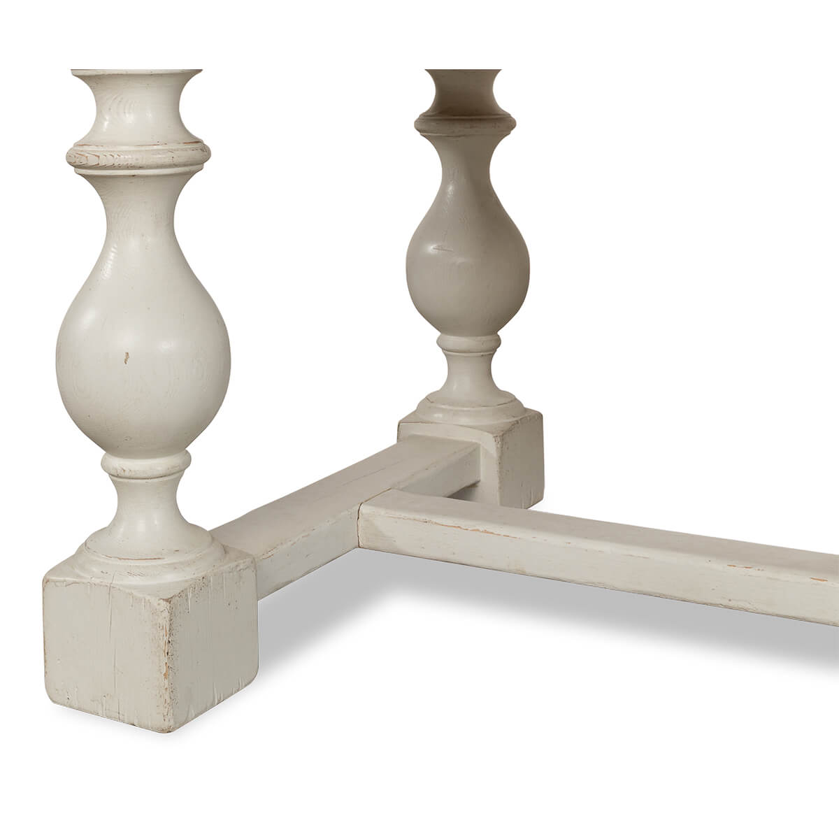 English Country Antique White Dining Table - English Georgian America