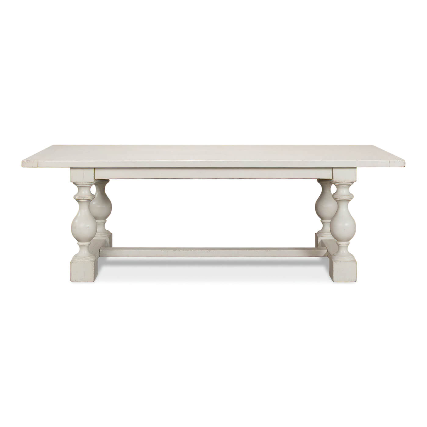 English Country Antique White Dining Table - English Georgian America
