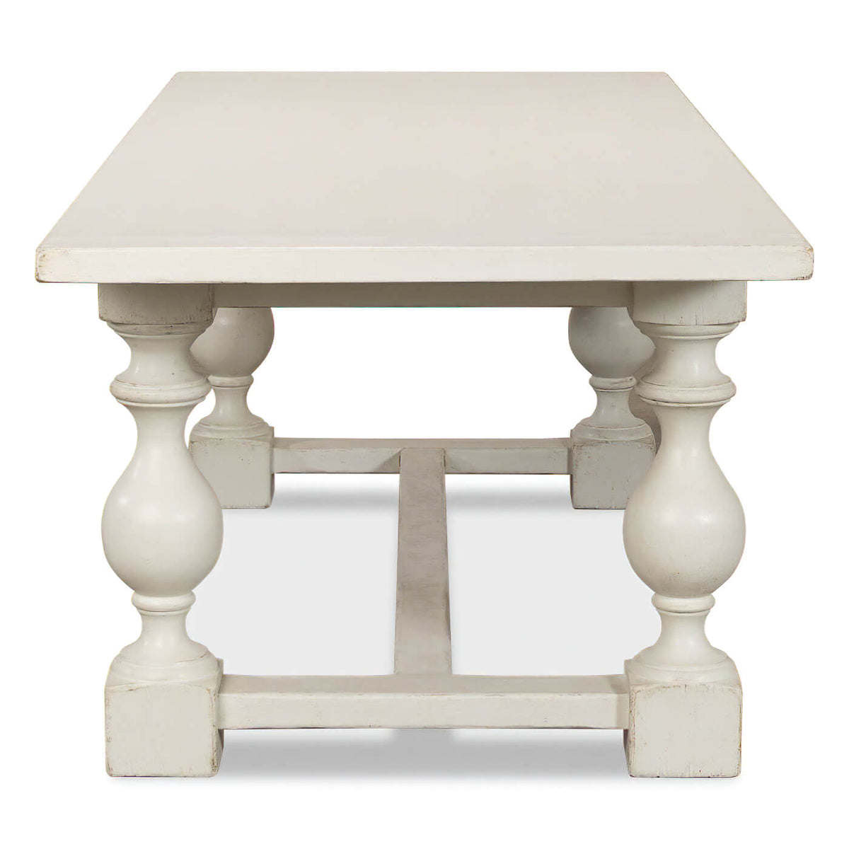 English Country Antique White Dining Table - English Georgian America