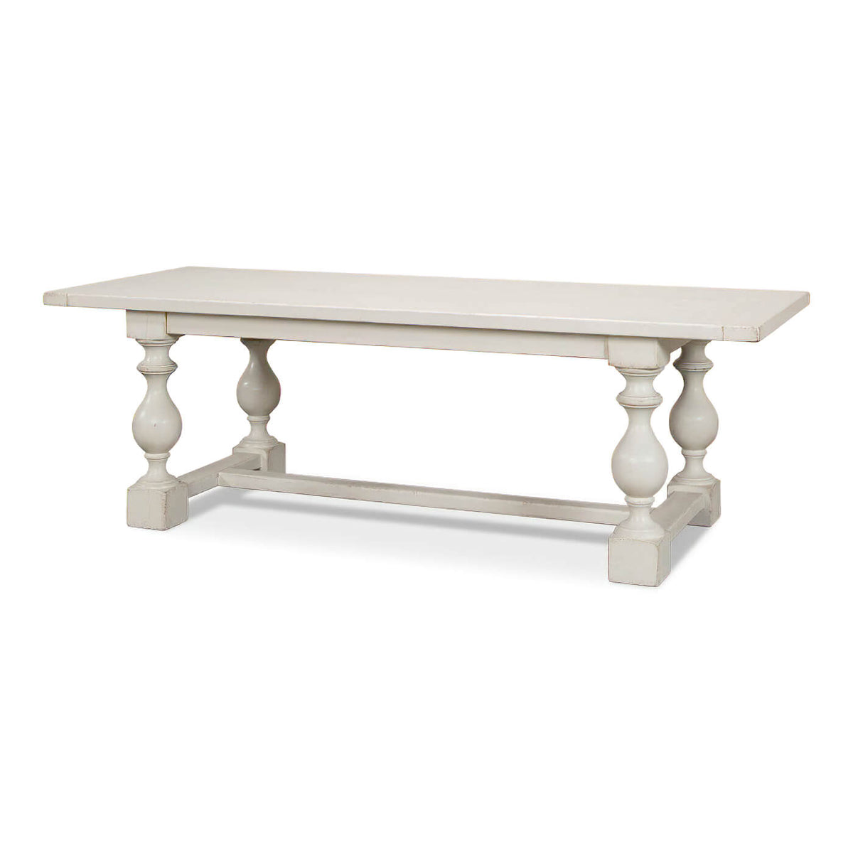 English Country Antique White Dining Table - English Georgian America
