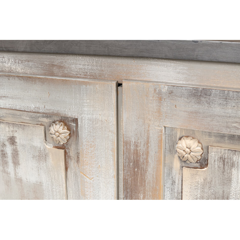 English Country Stone Painted Top Sideboard - English Georgian America