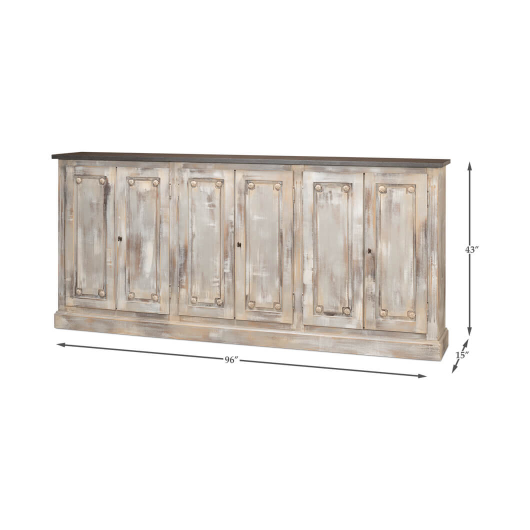 English Country Stone Painted Top Sideboard - English Georgian America