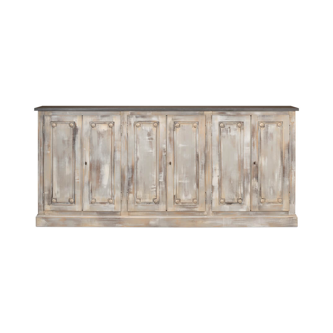 English Country Stone Painted Top Sideboard - English Georgian America