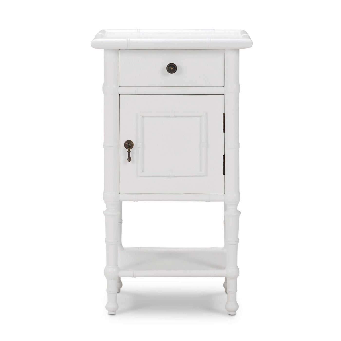 English Country White Painted End Table - English Georgian America