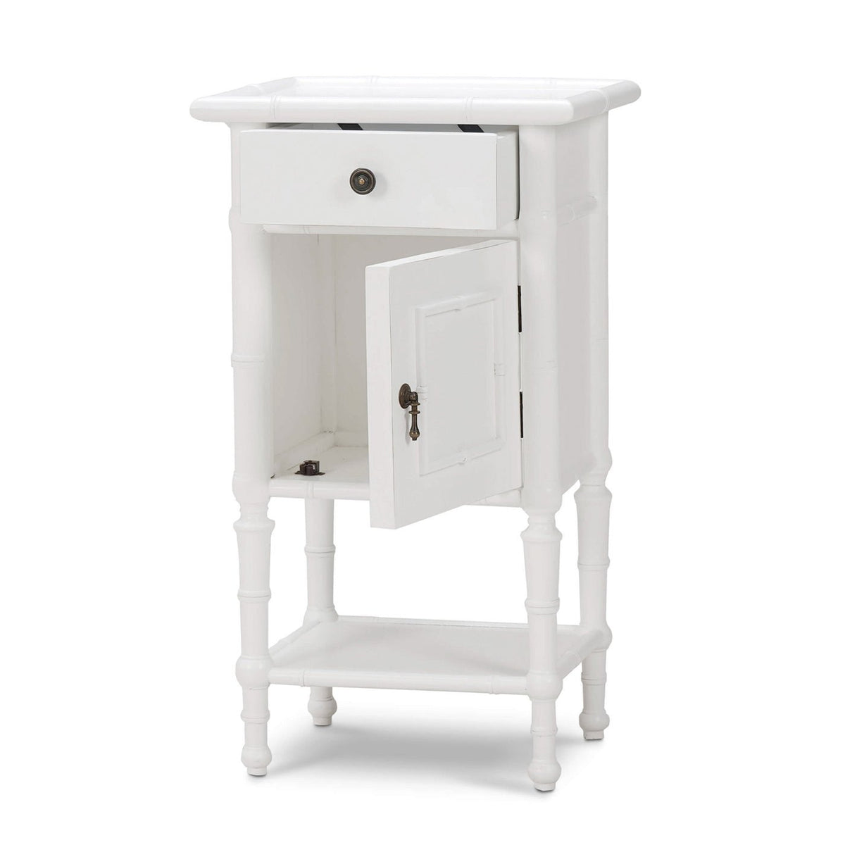 English Country White Painted End Table - English Georgian America