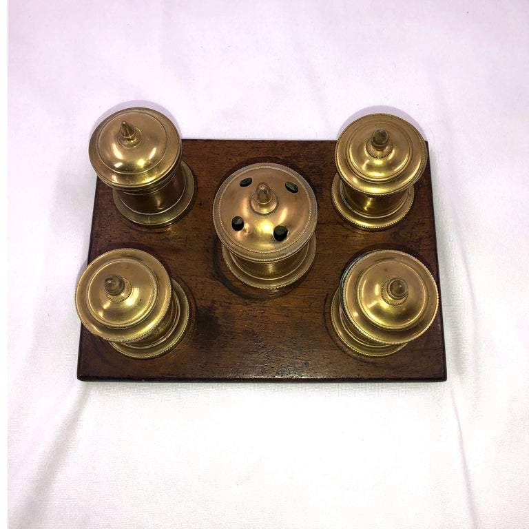 English Desk Set Inkwell - English Georgian America