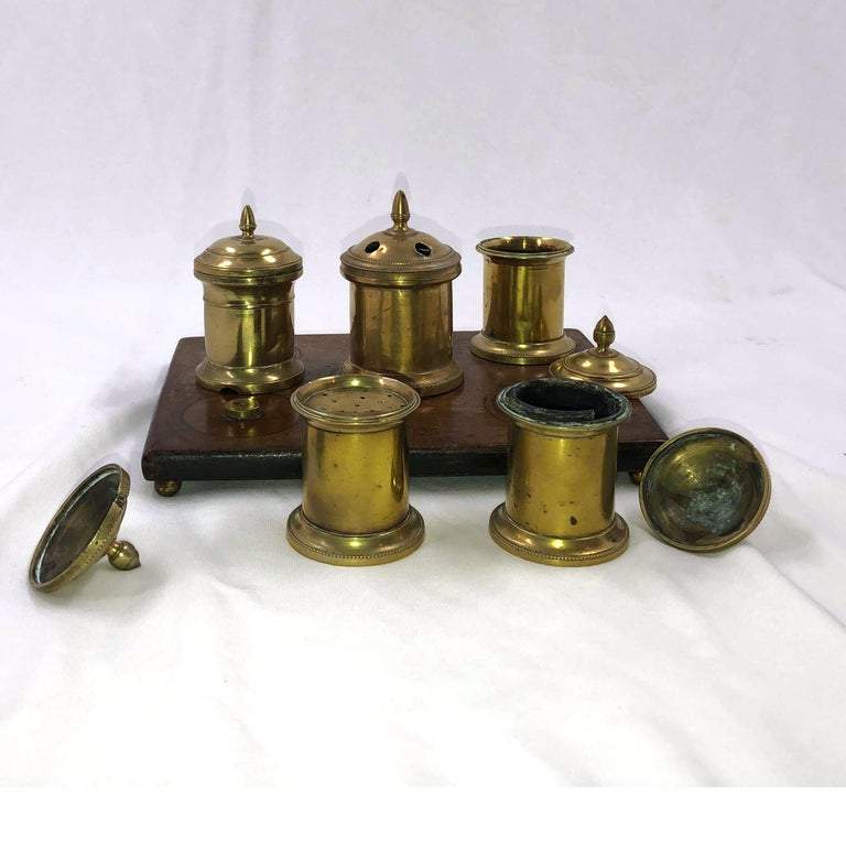 English Desk Set Inkwell - English Georgian America