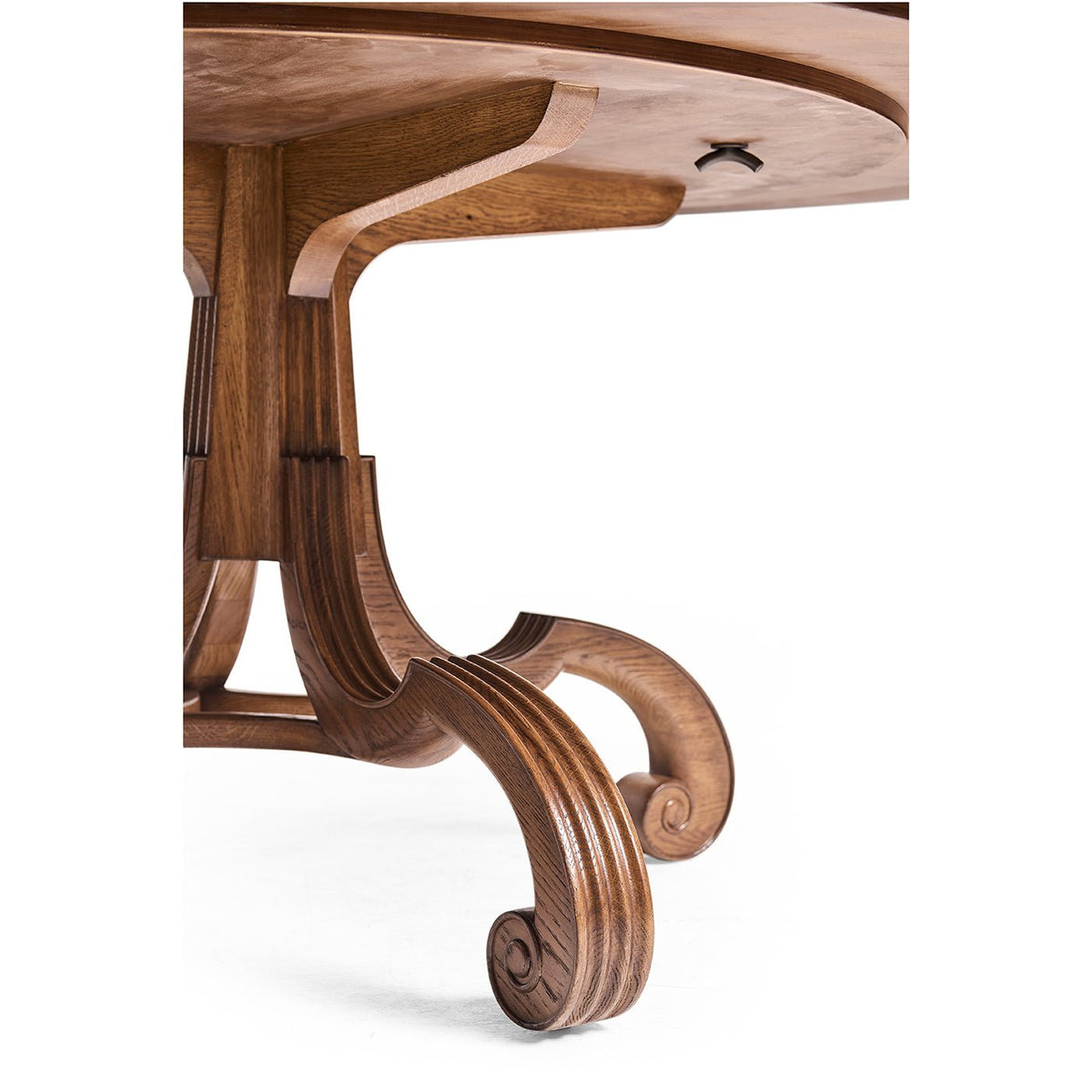 English Georgian Round Oak Pedestal Dining Table - English Georgian America