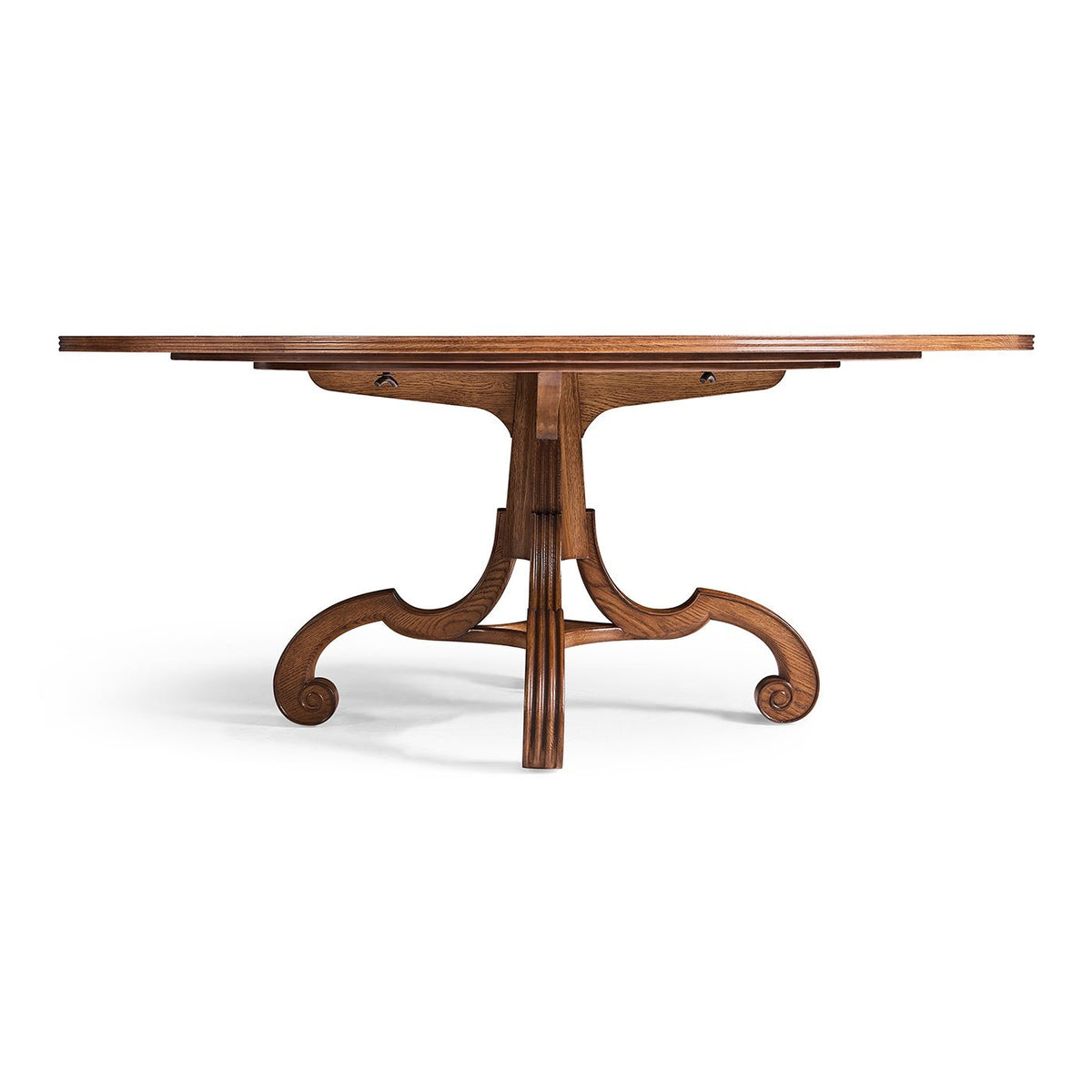 English Georgian Round Oak Pedestal Dining Table - English Georgian America