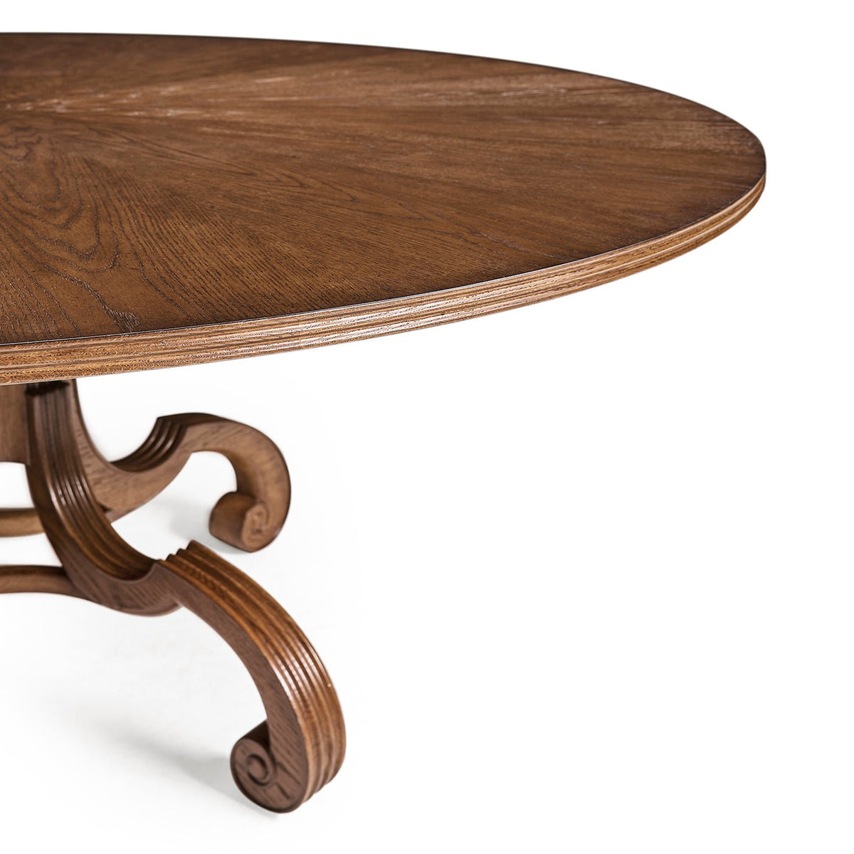 English Georgian Round Oak Pedestal Dining Table - English Georgian America