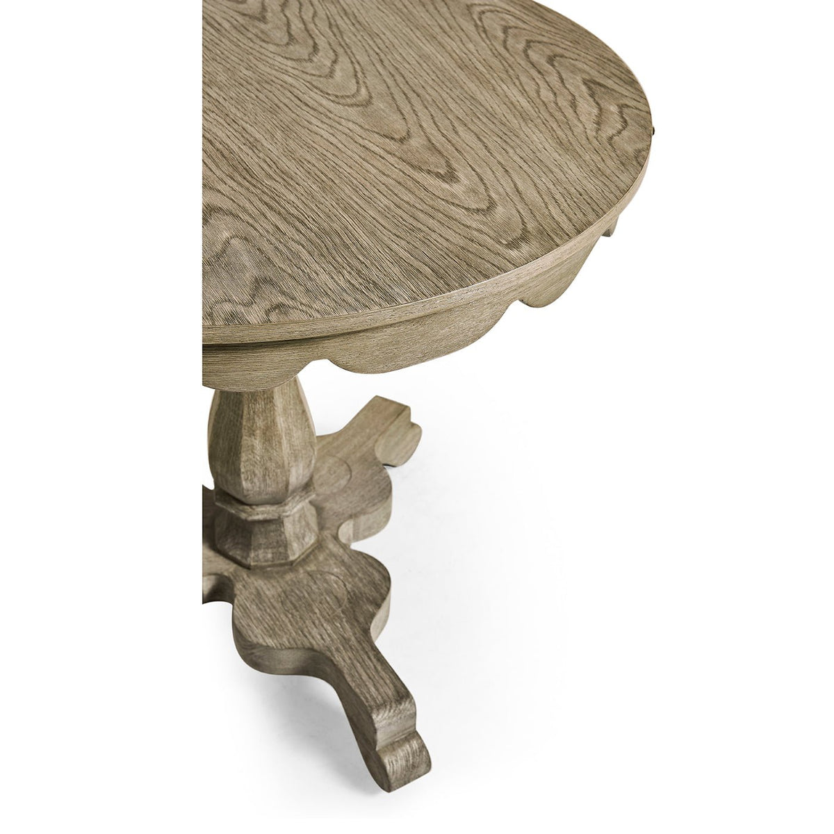 English Grayed Oak Round End Table - English Georgian America
