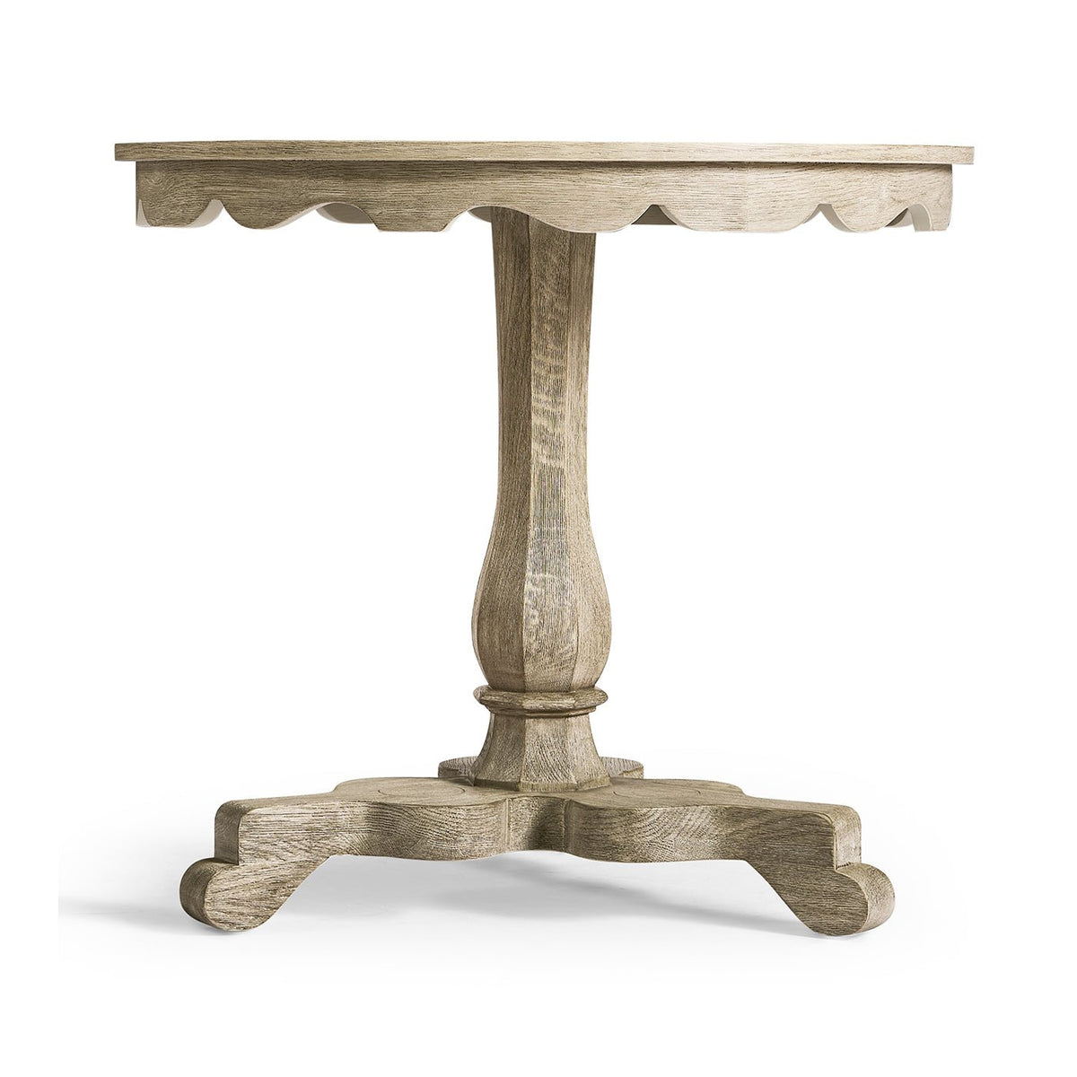 English Grayed Oak Round End Table - English Georgian America