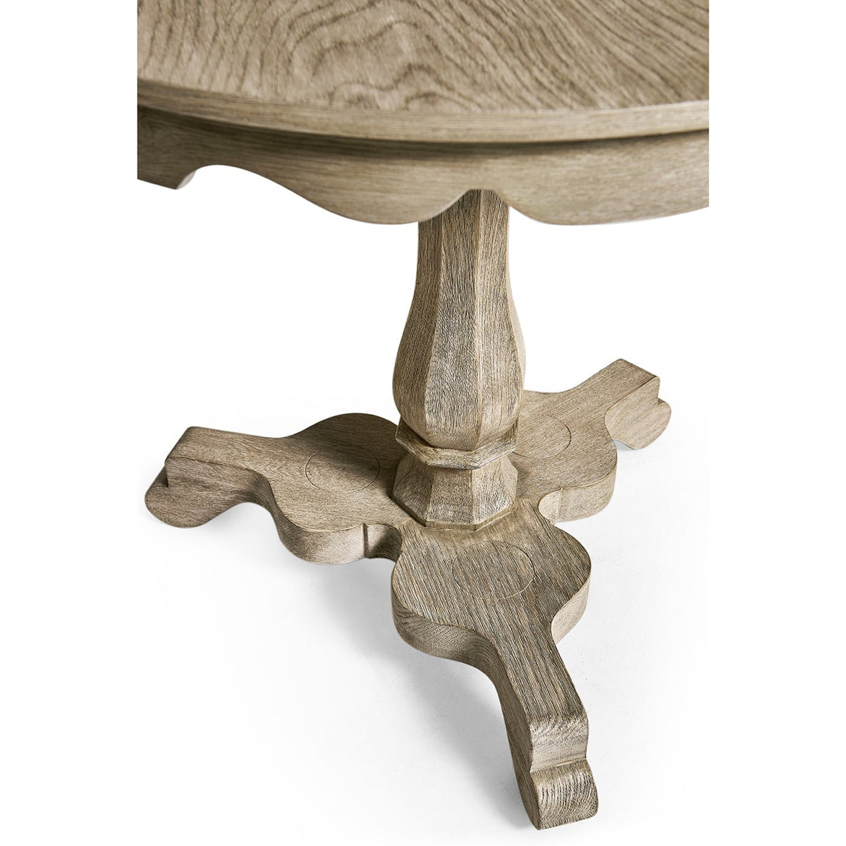 English Grayed Oak Round End Table - English Georgian America