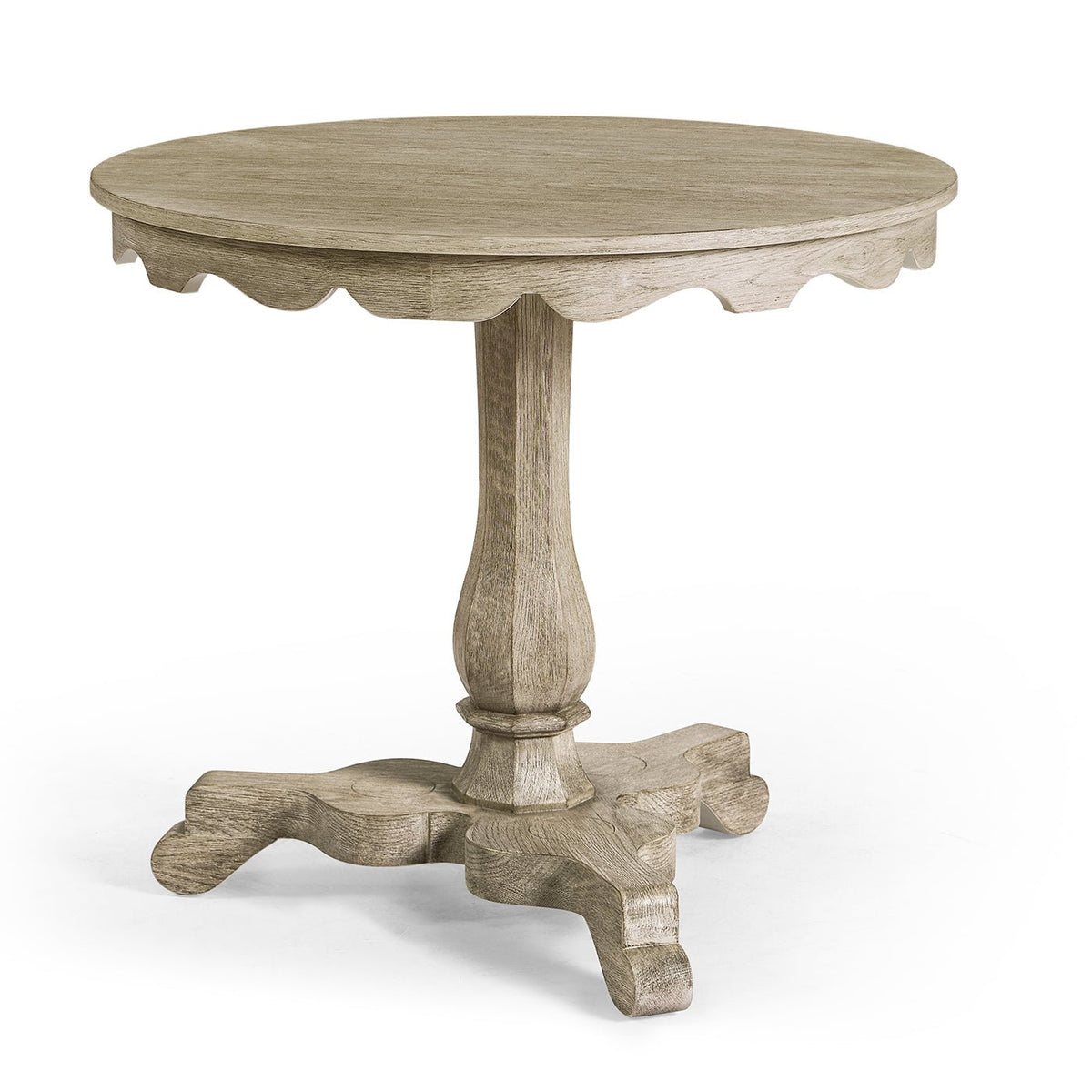 English Grayed Oak Round End Table - English Georgian America