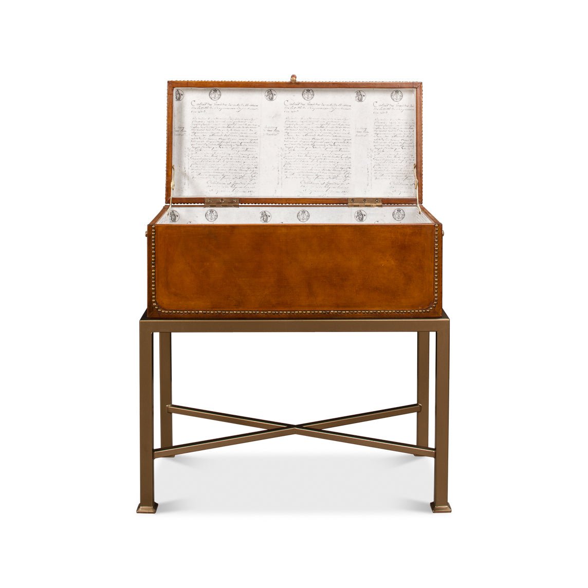 English Leather Box On Stand - English Georgian America