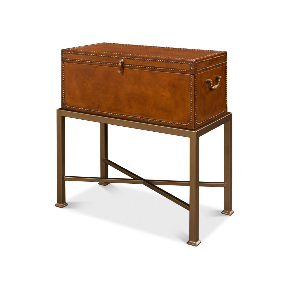 English Leather Box On Stand - English Georgian America