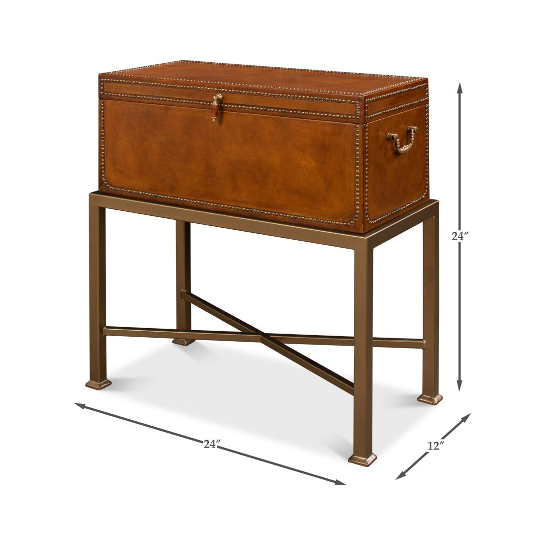 English Leather Box On Stand - English Georgian America