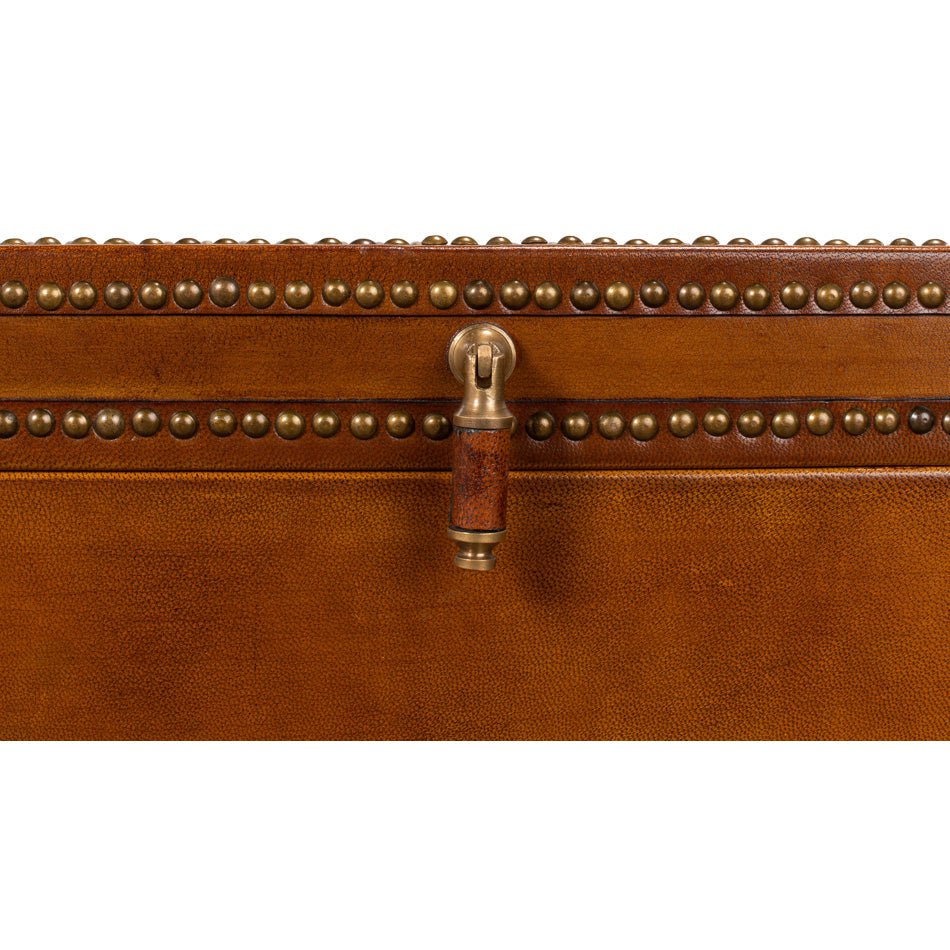 English Leather Box On Stand - English Georgian America