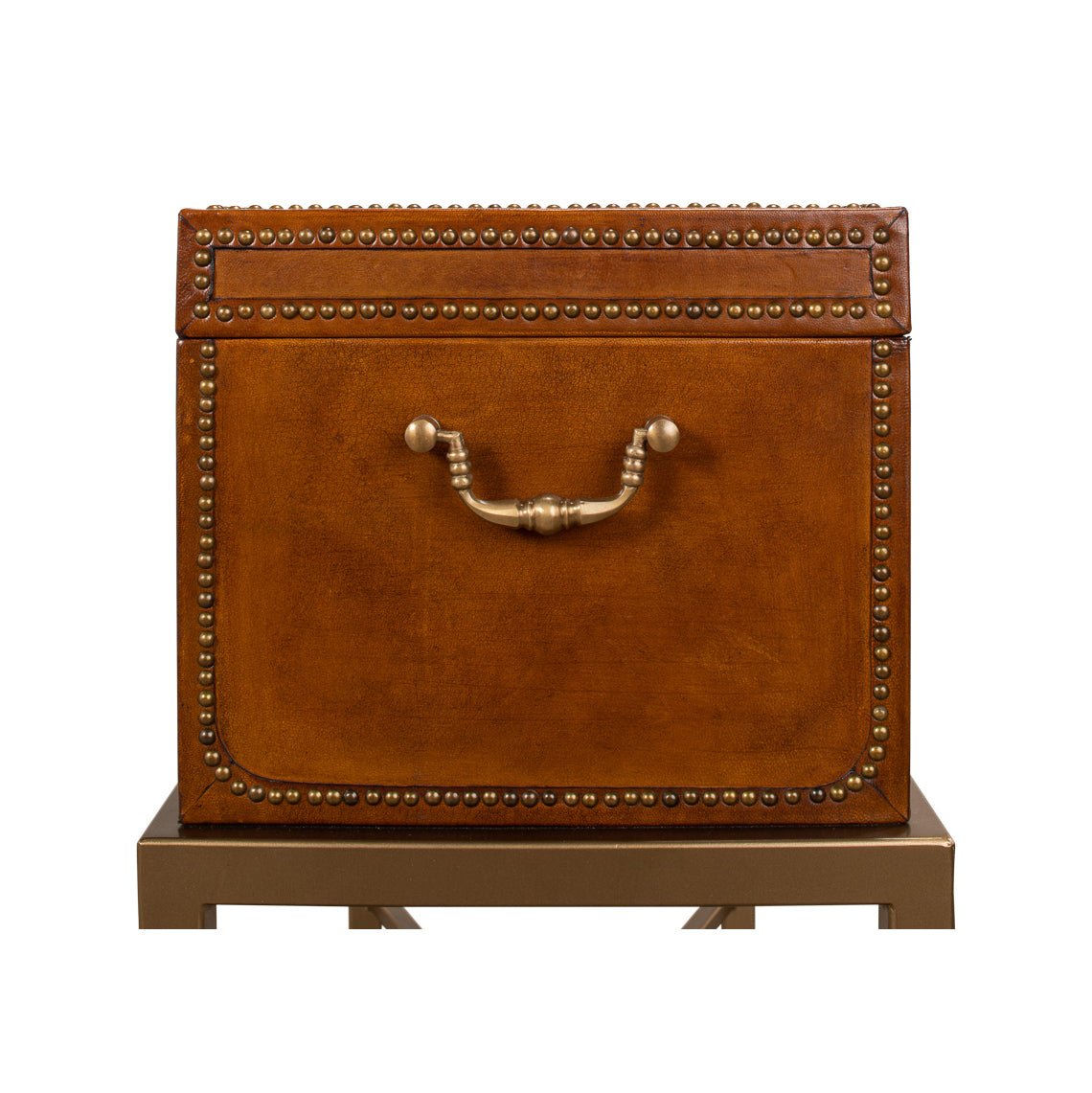 English Leather Box On Stand - English Georgian America