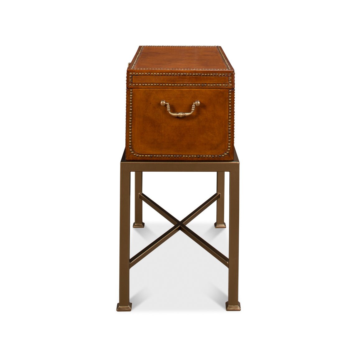 English Leather Box On Stand - English Georgian America