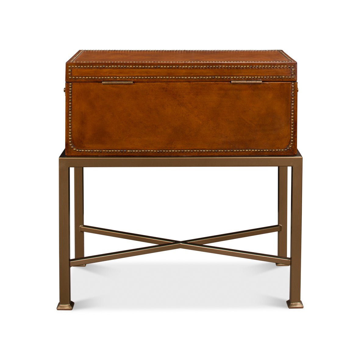 English Leather Box On Stand - English Georgian America