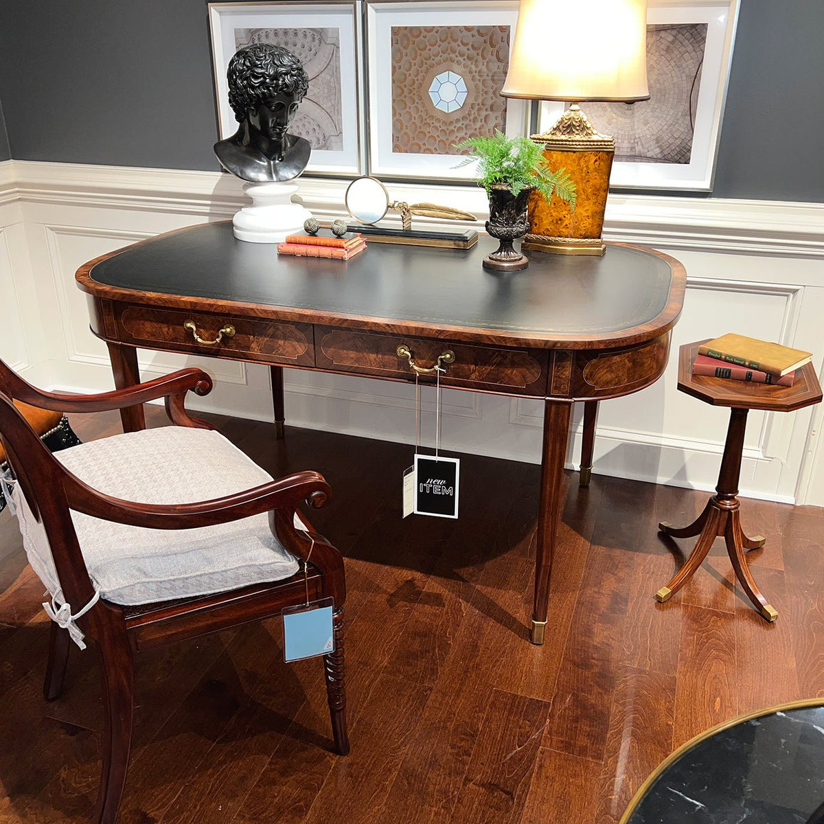 English Leather Top Writing Table - English Georgian America