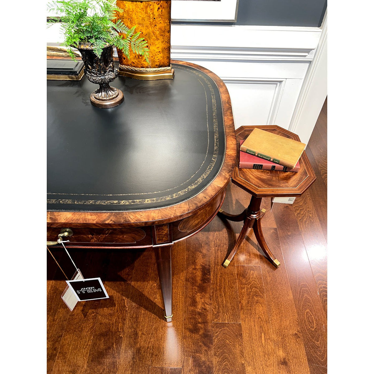 English Leather Top Writing Table - English Georgian America