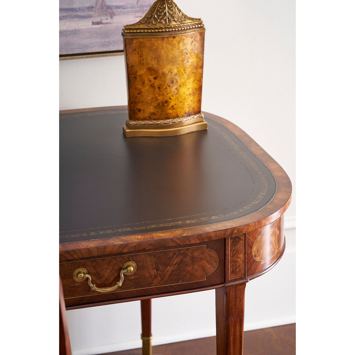 English Leather Top Writing Table - English Georgian America