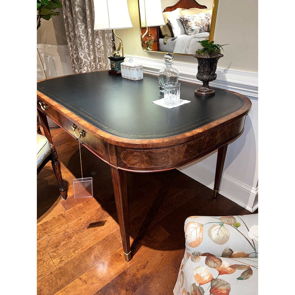 English Leather Top Writing Table - English Georgian America