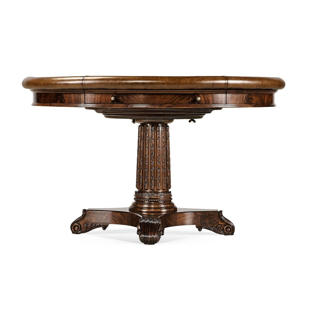 English Mahogany Round Poker Table - English Georgian America