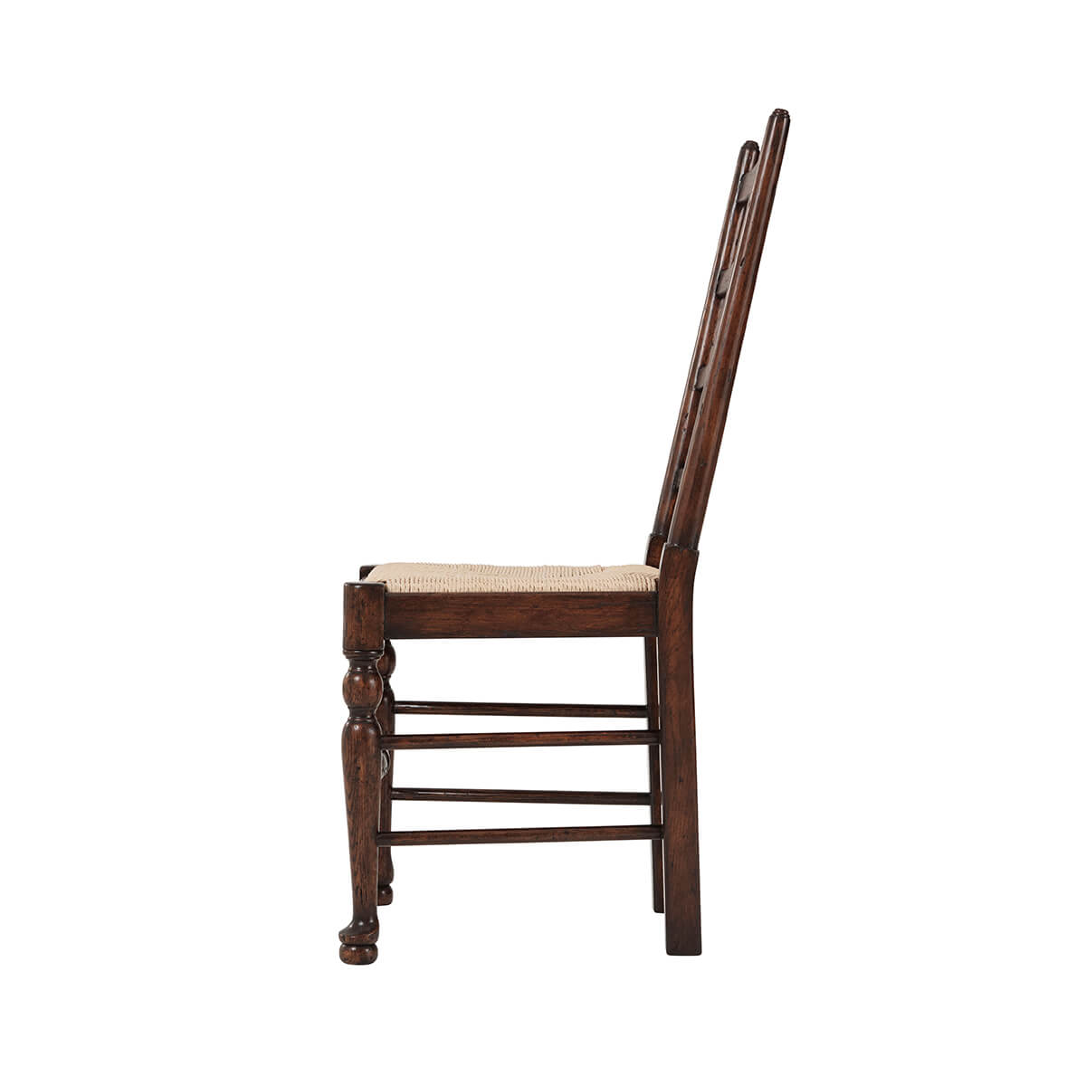 English Oak Ladderback Side Chair - English Georgian America