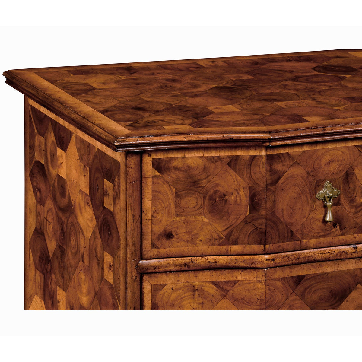 English Oyster Veneer Chest of Drawers – William and Mary Style - English Georgian America