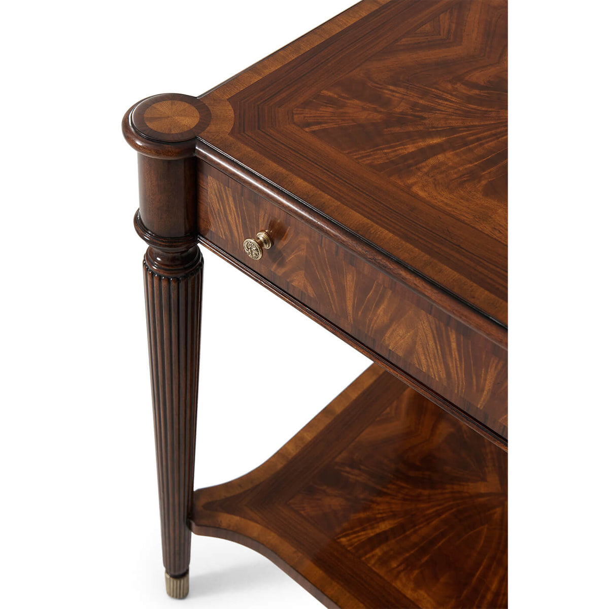English Reeded Leg End Table - English Georgian America