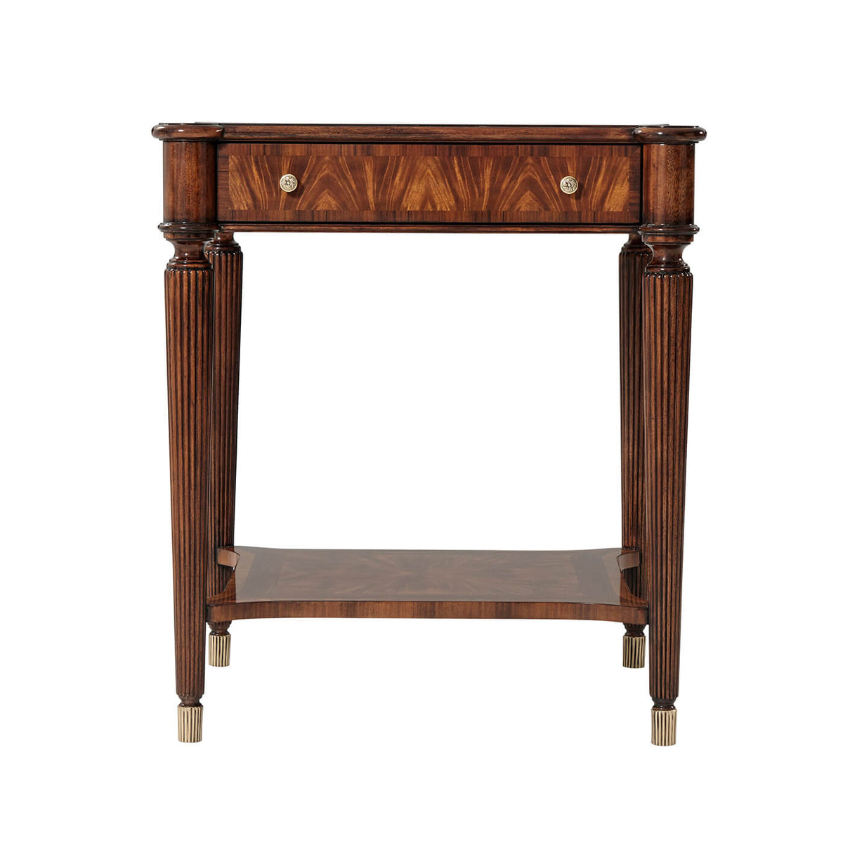 English Reeded Leg End Table - English Georgian America