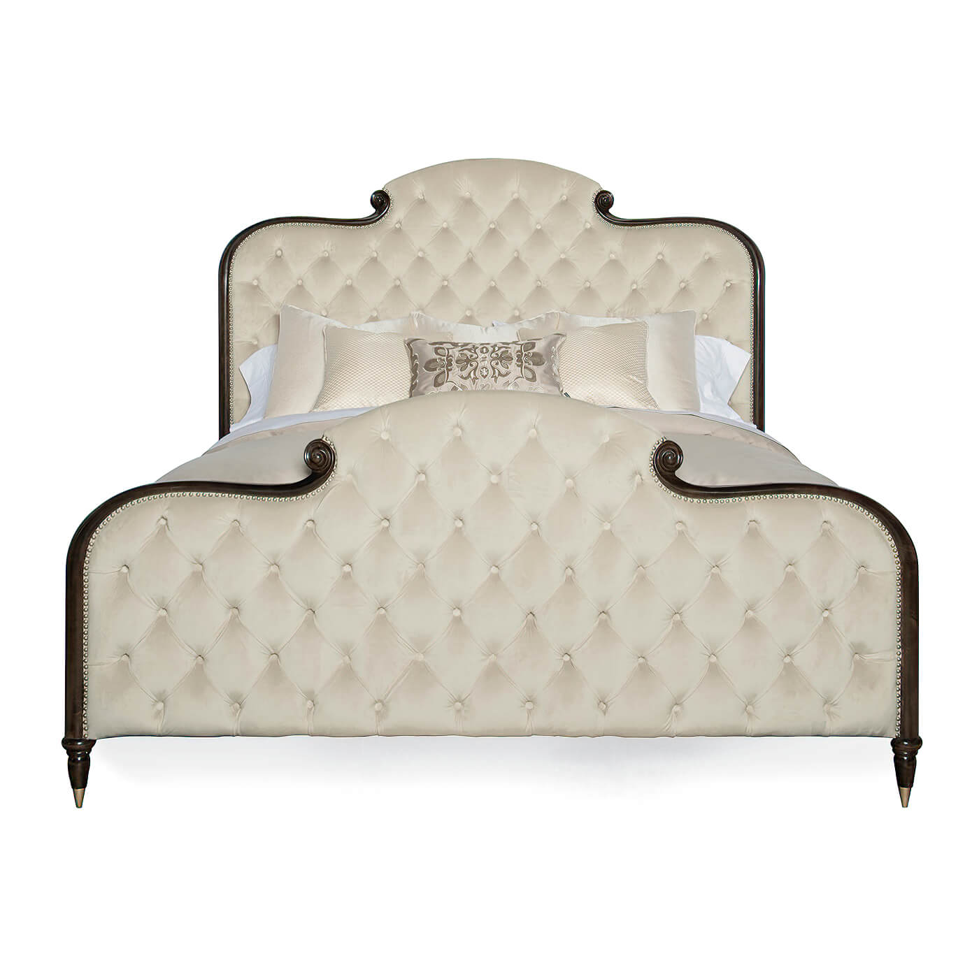 English Regency Tufted Queen Size Bed - English Georgian America