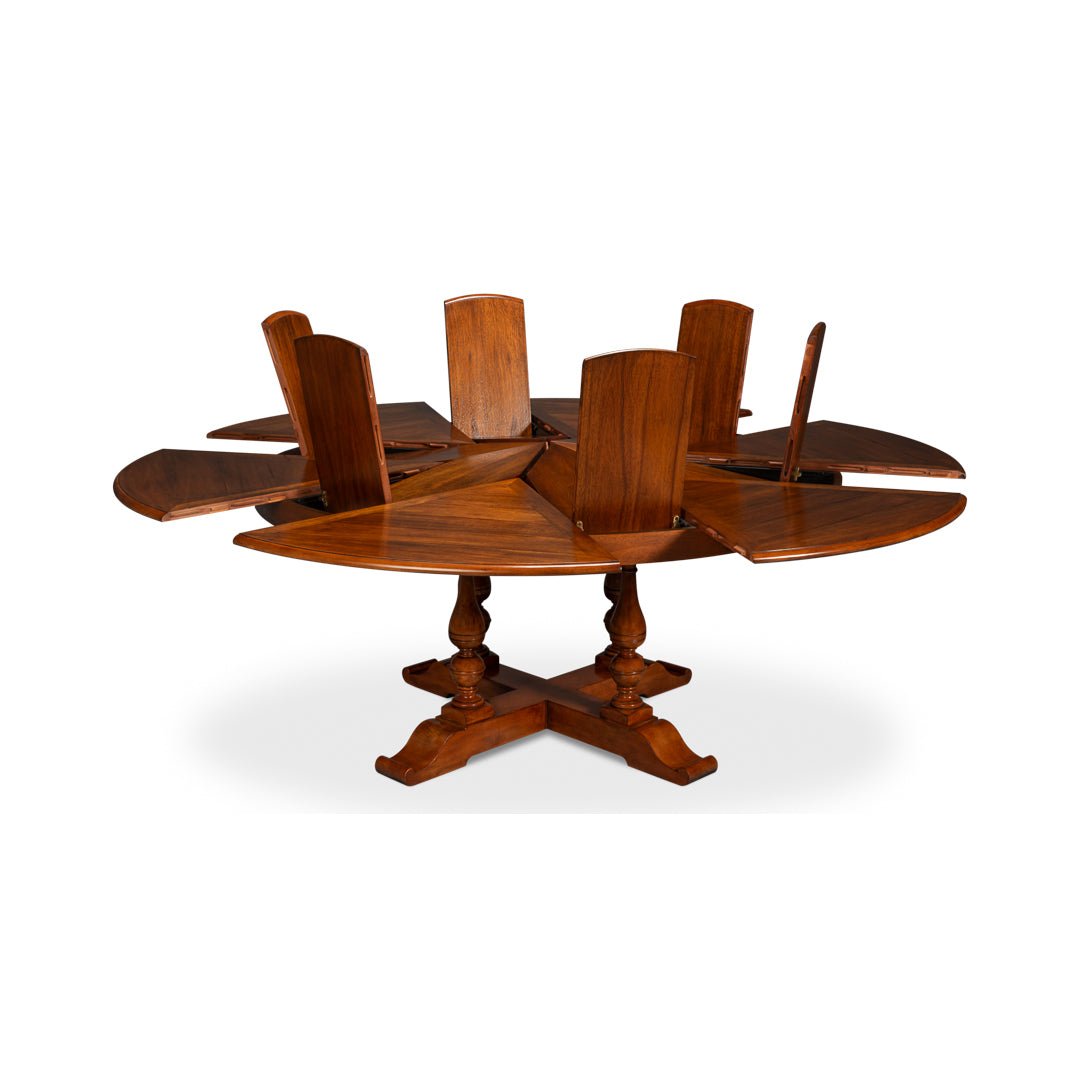 English Round Jupe Dining Table - 100&quot; - English Georgian America