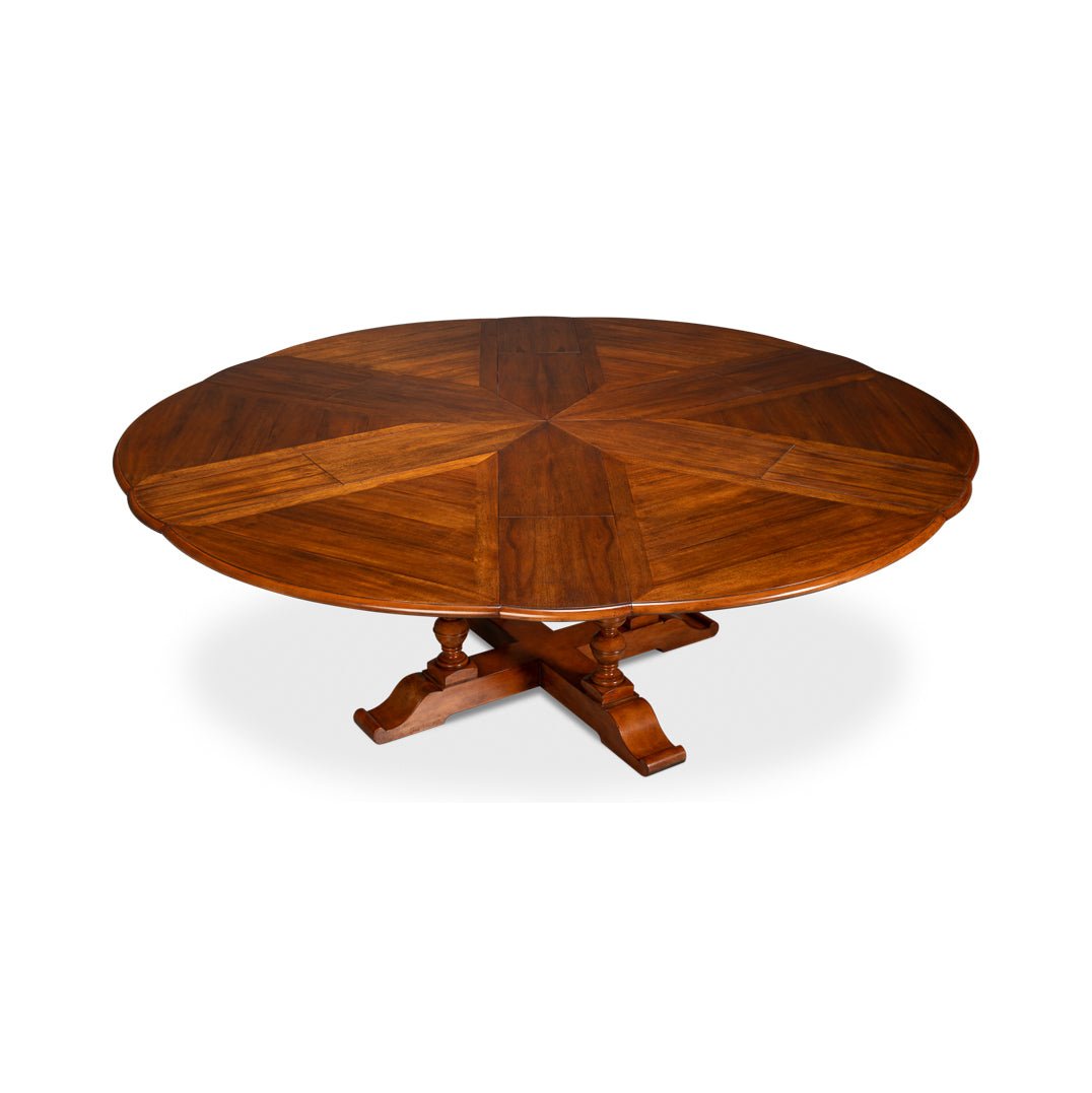 English Round Jupe Dining Table - 100&quot; - English Georgian America