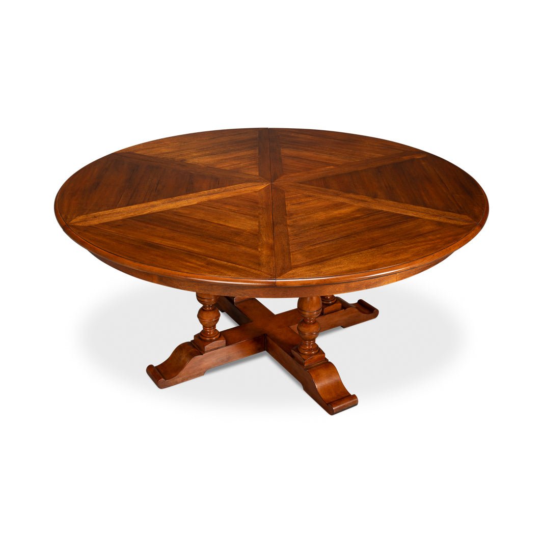 English Round Jupe Dining Table - 100&quot; - English Georgian America