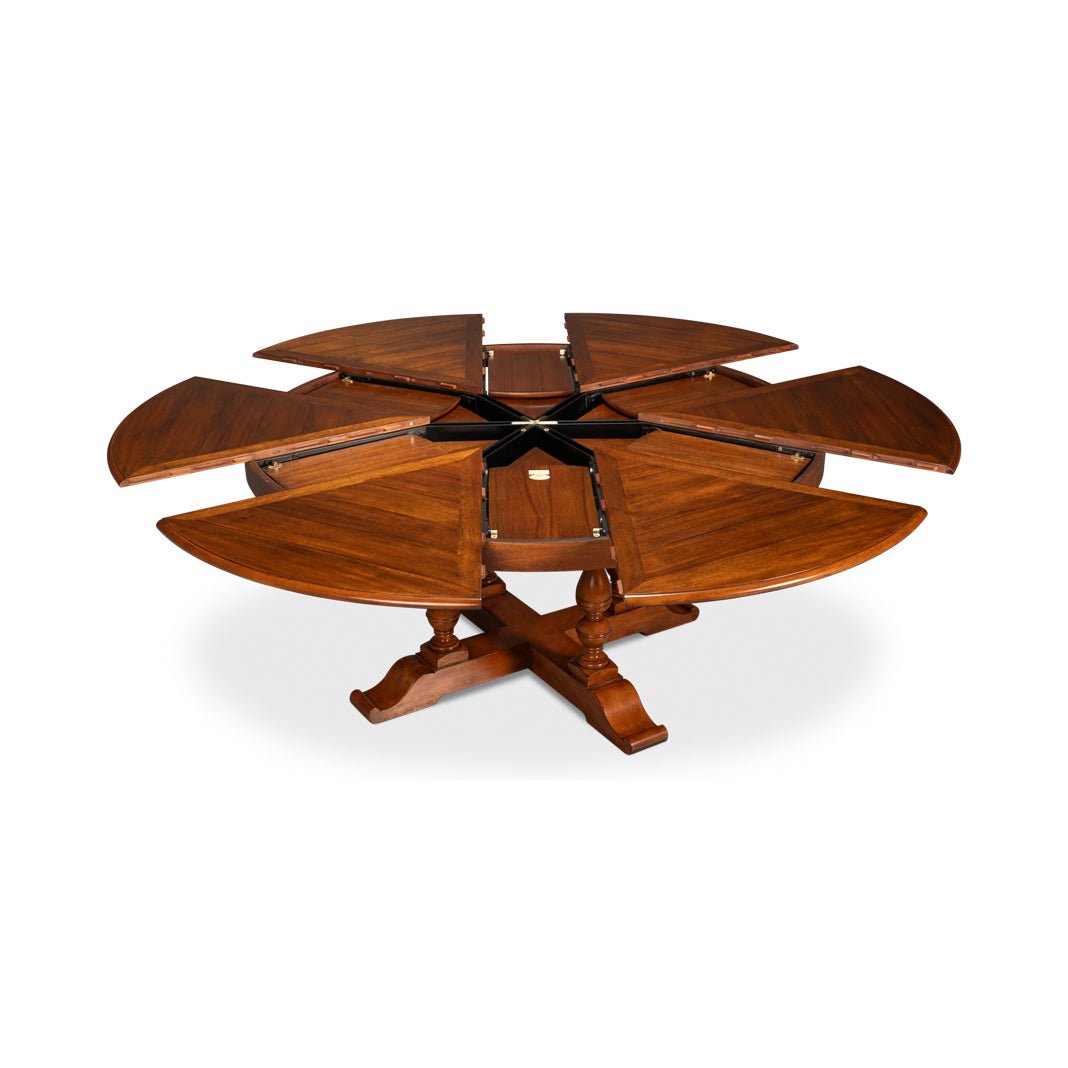 English Round Jupe Dining Table - 70&quot; - English Georgian America